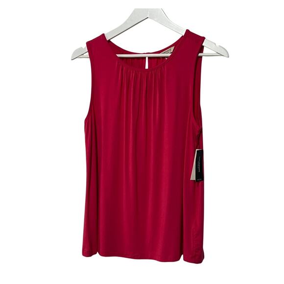 LIVERPOOL TOP WOMENS SMALL A-LINE SLEEVELESS KNIT PINK PUNCH NEW - Picture 3 of 12